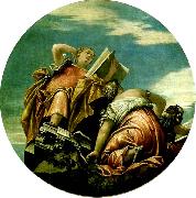 Paolo  Veronese arithmetic, harmony and philosophy oil on canvas